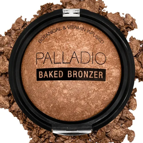Vista 10 de Palladio Bronceador horneado, altamente pigmentado y fácil de mezclar, brillo bronceado brillante, uso seco o húmedo, dura todo el día, proporciona