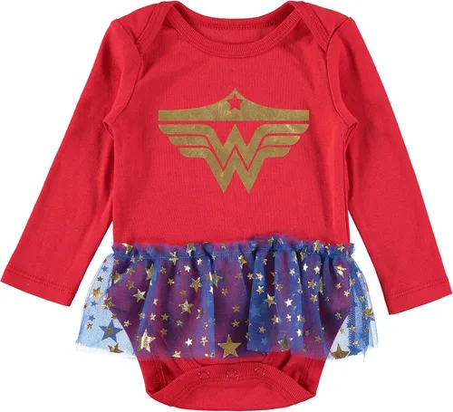 Vista 2 de WONDER WOMAN DC Comics - Body para bebé niña con falda tutú y capa desmontable
