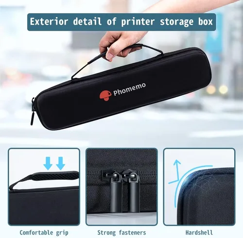 Vista 7 de Phomemo M08F - Impresora térmica portátil y funda, impresoras térmicas inalámbricas sin tinta Bluetooth para viajes y oficina, compatible
