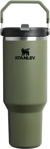 Vista 22 de STANLEY IceFlow 2.0 - Vaso con pajilla abatible con asa, 30 onzas, tapa giratoria y popote abatible, botella de agua a prueba de fugas, acero Tiza