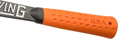 Vista 4 de ESTWING Hacha de cazador - Hacha de acero forjado de 14.25" con gancho intestinal y agarre de reducción de golpes - EOHA Naranja