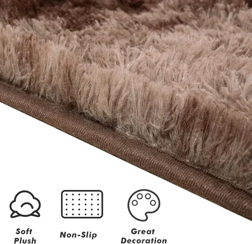 Vista 32 de Softlife Alfombra naranja para dormitorio, alfombra de felpa esponjosa para sala de estar para niñas, alfombra lanuda para niños, alfombra suave