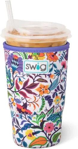 Vista 7 de Swig Life Coolie para taza helada mediana de 22 onzas, funda aislante estándar de 22 onzas con asa, aislamiento de neopreno mantiene las bebidas