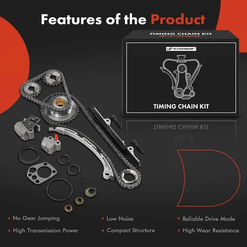 Vista 7 de A-Premium Kit de cadena de distribución del motor con guía y piñón tensor Compatible con Nissan Altima 1998-2001, Frontier 1998-2004, Xterra