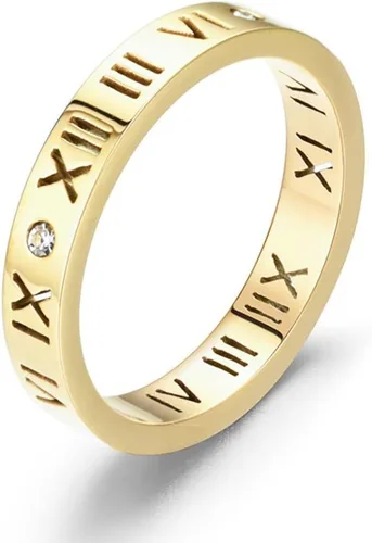 Vista 3 de New 2024 Rose Gold Color Jewelry Stainless Steel Austrian Crystals Lettering Stylish Wedding Rings Fashion Accessories