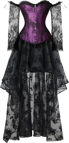 Vista 2 de Kimring - Corsé para mujer, estilo victoriano, con falda alta y baja