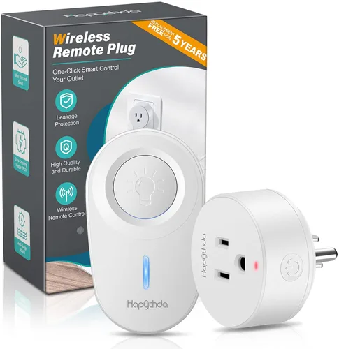 Vista 11 de Enchufe de salida de control remoto, 15A/1500W, Kit de interruptores de luz remotos con rango RF de 500 pies, sin necesidad de cableado Enchufe