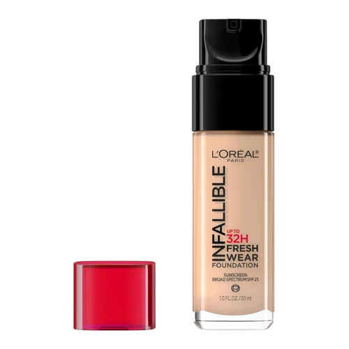 Vista 11 de L'Oreal Paris Maquillaje Infallible - Base ligera de maquillaje resistente hasta 32 horas, tono 390 Rosa Perla, 1 fl oz, el empaque puede variar