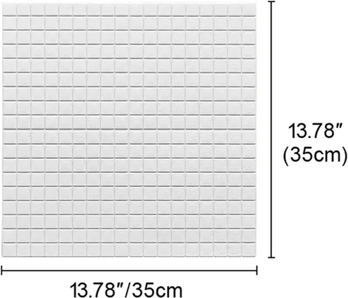 Vista 2 de Queenbox Paneles de pared cuadrados de espuma 3D de 13.8 x 13.8 pulgadas, papel tapiz autoadhesivo impermeable, adhesivo de pared de ladrillo sólido