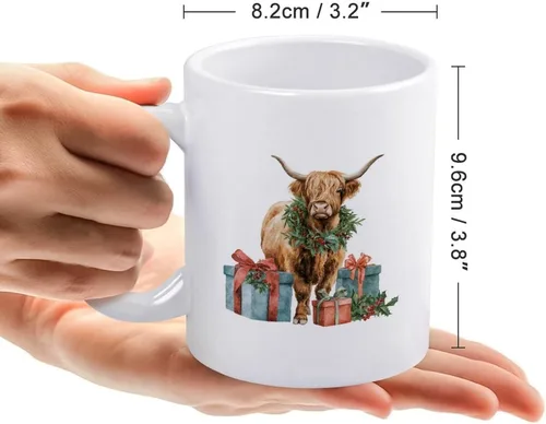 Vista 2 de Coffee Cups Ceramic Highland Cow Mug Mothers Day Gifts For Mom Highland Cow Gifts Personalized Gifts for Birthday Mother's Day Christmas