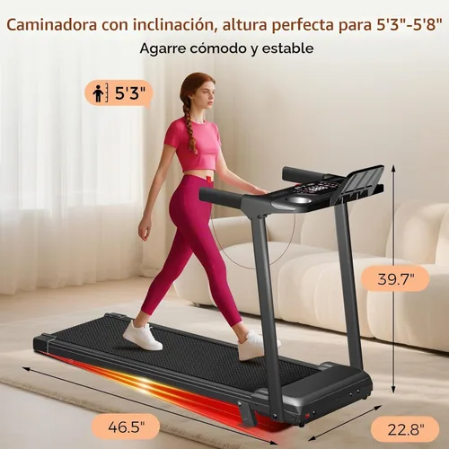 Vista 9 de Aiteid Treadmill with 12% Incline, 3.0HP Low Noise Treadmills for Home, Portable Electric Treadmill with Handles, Walking Pad, Compact Running