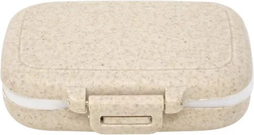 Vista 8 de Honbay Caja organizadora de vitaminas, pastillero de viaje portátil, saludable, ecológico, paja de trigo pequeña (rosa cereza)