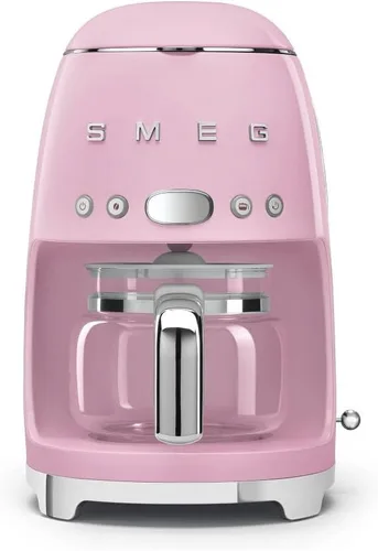 Vista 13 de Smeg Cafetera de goteo estética de estilo retro de los años 50 con jarra de vidrio de 10 tazas, función de arranque automático, plato para mantener