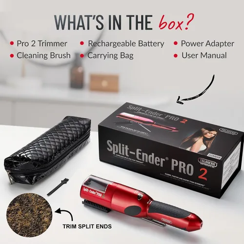 Vista 4 de Split-Ender Pro 2 - Herramienta de Belleza Profesional Original - Recortadora Inalámbrica de Puntas Abiertas para Cabello Dañado, Seco, Quebradizo