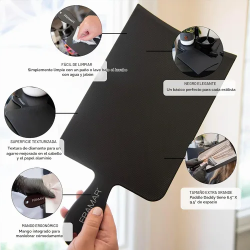 Vista 2 de FRAMAR Tabla de balayage extra grande – Superficie extra grande para reflejos, tablero de resaltado, tablero de aluminio, suministros de peluquería
