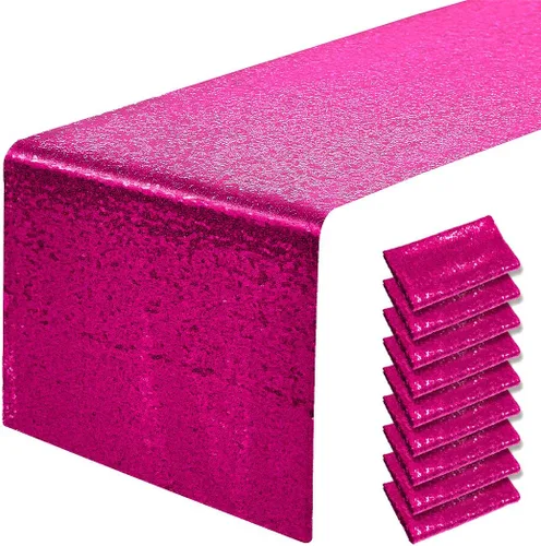 Vista 59 de Pufogu - Camino de mesa de lentejuelas brillantes de 12 x 72 pulgadas para fiestas de cumpleaños, decoración de bodas, despedidas de soltera