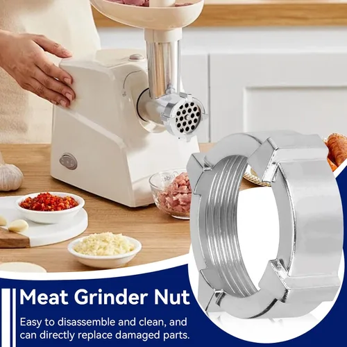 Vista 6 de Tuerca de repuesto para picadora de carne, amoladora de acero inoxidable, picadora de carne, picadora de nueces, accesorios de cocina