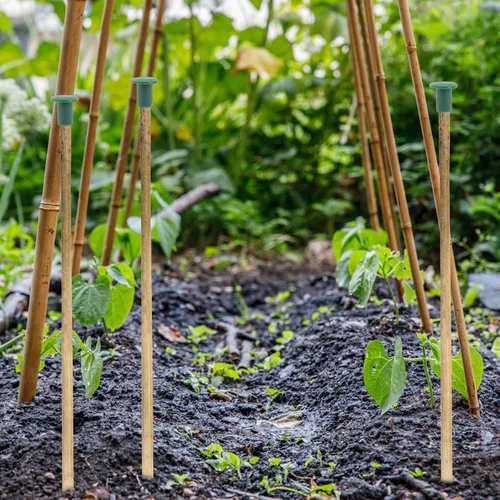 Vista 8 de Happyyami 36 tapas de caña de jardín, protectores de plástico flexibles para varillas de soporte de plantas, previenen lesiones y daños, 1.18 x 1.18