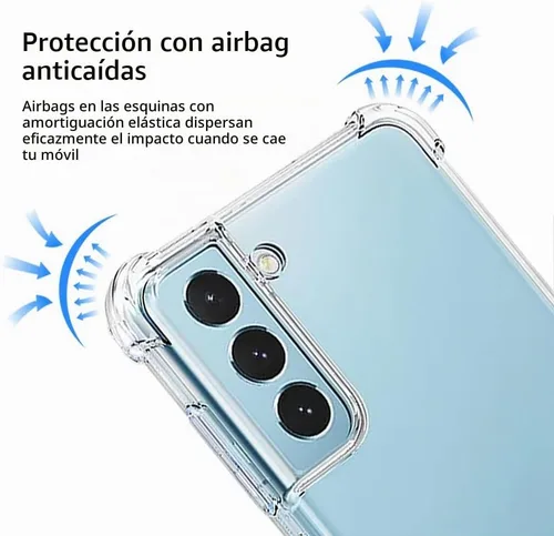 Vista 4 de Funda para Samsung S21 FE, Samsung Galaxy S21 FE y protector de pantalla, a prueba de golpes, transparente, delgada, suave, de silicona TPU
