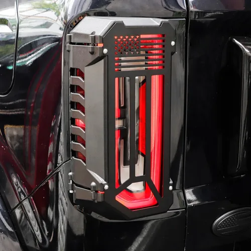 Vista 2 de Protector de luz trasera de aluminio, cubierta para lámparas de luz trasera, compatible con Ford Bronco 2021, 2022, 2023, 2024, 2025, accesorios