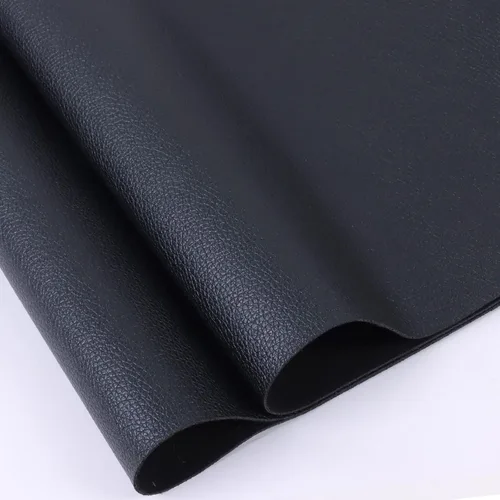 Vista 2 de HGUAN Rollo de hojas de piel sintética de color liso de 12 x 53 pulgadas, muy adecuado para hacer manualidades, aretes de cuero, lazos, costura Negro