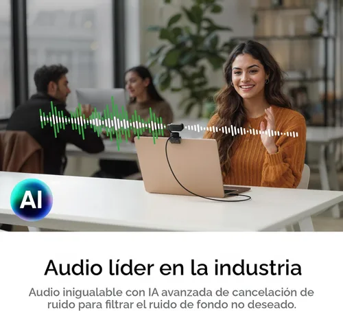 Vista 3 de Insta360 Link 2 - Cámara web PTZ 4K para PC/Mac, sensor de 1/2 pulgada, seguimiento AI, HDR, micrófono con cancelación de ruido AI, control