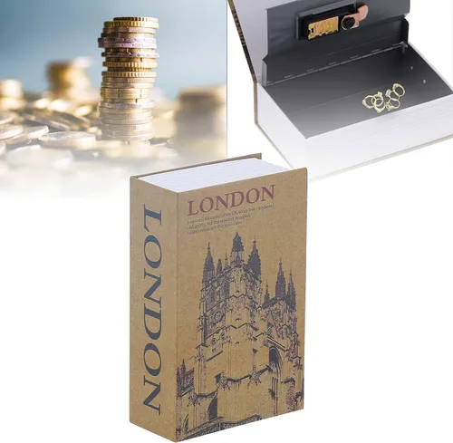 Vista 8 de Caja fuerte de metal para libros, caja de almacenamiento de libros, secreto seguro oculto con cerradura de combinación, caja de ocultar dinero