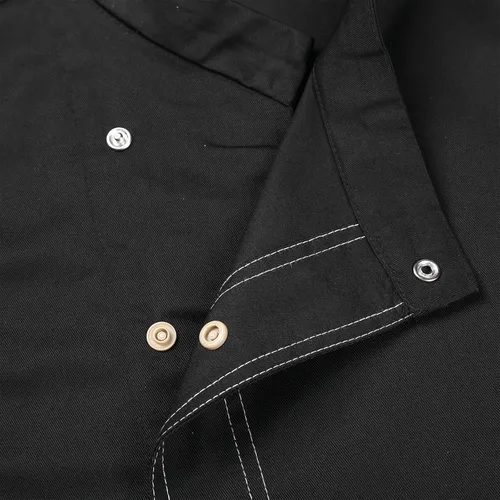 Vista 6 de Unisex Men Women Chef Jacket Chef Coat negro (Black Short Sleeve)