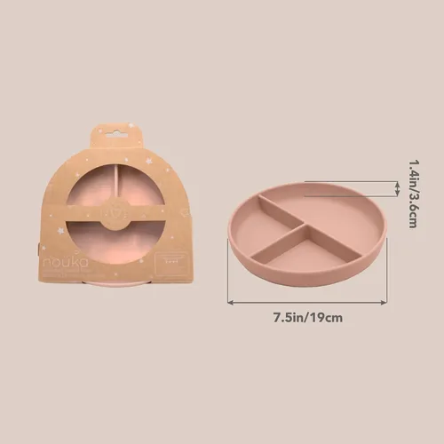 Vista 3 de Nouka - Placa de succión dividida, 100 % silicona de grado alimenticio, viene con un borde de labio y base de succión, antideslizante y suave, apta