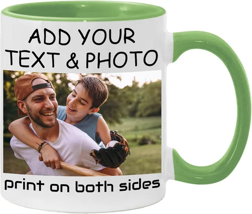 Vista 17 de Taza de café personalizada, crea un regalo único con tus fotos, texto y nombres, perfecta para mamá, papá, amigos y ocasiones especiales, 11 onzas