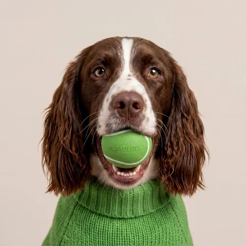 Vista 3 de Playology Juguete para perros Squeaky Chew Ball - Mediano, aroma a pavo