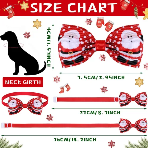 Vista 2 de Eccliy 120 piezas de pajarita de perro de Navidad a granel, decoración de Bonito estilo.