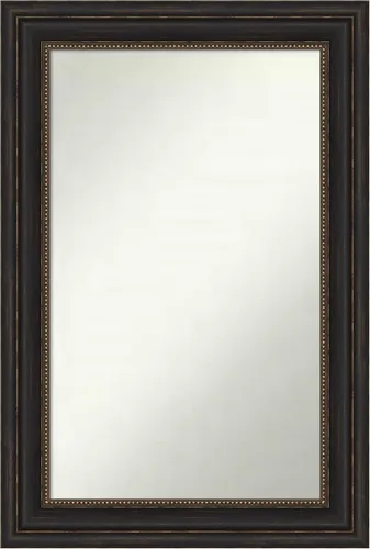 Vista 384 de Amanti Art Espejo de pared personalizado no biselado (25 x 25 pulgadas), marco de bronce acentuado, varios tamaños personalizados, espejo de baño