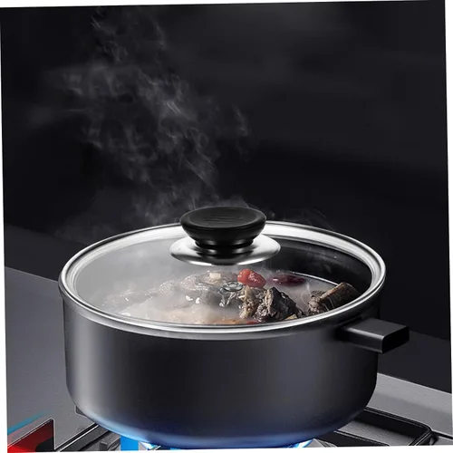 Vista 5 de Mini olla a presión tapa de vidrio 1.6l cubierta de vidrio para ollas de utensilios de cocina y tapas de sartén