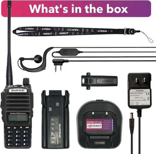Vista 6 de Mirkit Baofeng - Radio de jamón UV-82 MK3 - Walkie Talkies de largo alcance 5 W de potencia máxima Radio bidireccional VHF/UHF 144-148/420-450 MHz