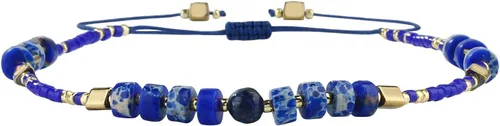 Vista 10 de KELITCH Pulsera de la amistad de ágata de cristal, hecha a mano, pulseras ajustables para mujer Beige