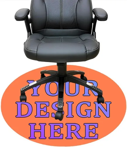 Vista 93 de Tapete redondo personalizado para silla de escritorio de oficina, diseño de tu propio logotipo de foto, texto, alfombrillas circulares