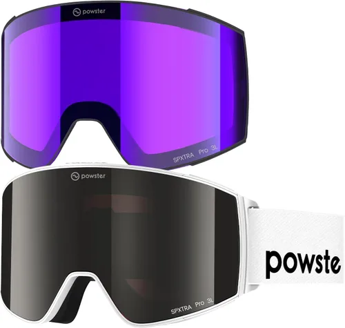 Vista 21 de Ski Goggles Snow OTG Snowboard Goggles Magnetic Interchangeable Lens Frameless UV Protection Anti-fog mobile Skating