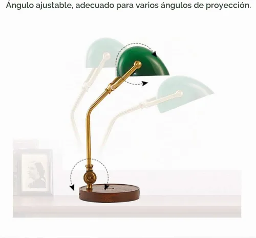 Vista 5 de Hsyile KU300237 Lámpara de mesa retro con interruptor de cuerda con puertos de carga USB, con pantalla de cristal retro verde para sala de estar