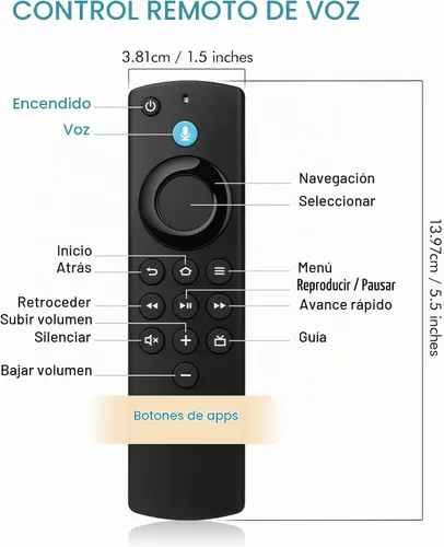 Vista 13 de Mando a distancia de repuesto para televisores inteligentes FireStick/Cube Negro