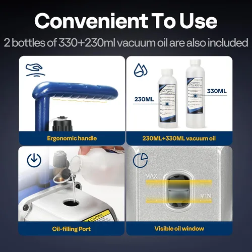 Vista 9 de VIVOHOME Báscula de freón digital electrónica de carga de refrigerante de alta precisión de 220 libras con bomba de vacío HVAC de doble etapa
