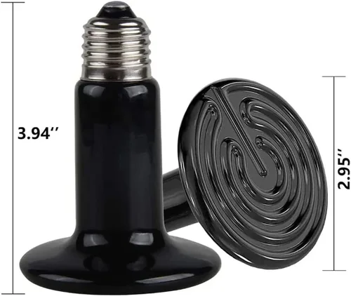 Vista 3 de Lámpara de calor para reptiles, lámpara de calor de 25 a 150 W con pantalla y tubo de hierro antimordeduras, calentador de cerámica infrarroja