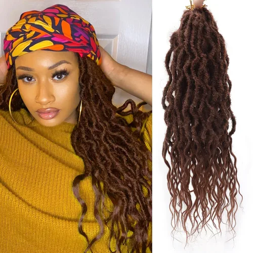 Vista 24 de Rizos de cabello sintético tejido en crochet de 16 pulgadas, 8 paquetes, Rizos de cabello tejido en crochet pre-enlazados con extremos rizados