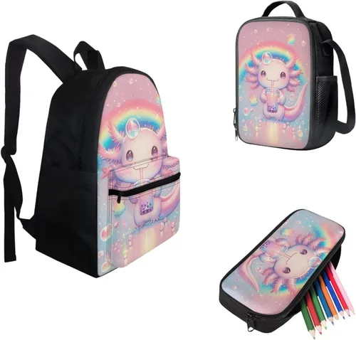 Vista 66 de FOR U DESIGNS Fuego baloncesto impreso niños escuela mochilas viaje mochila libro bolsa