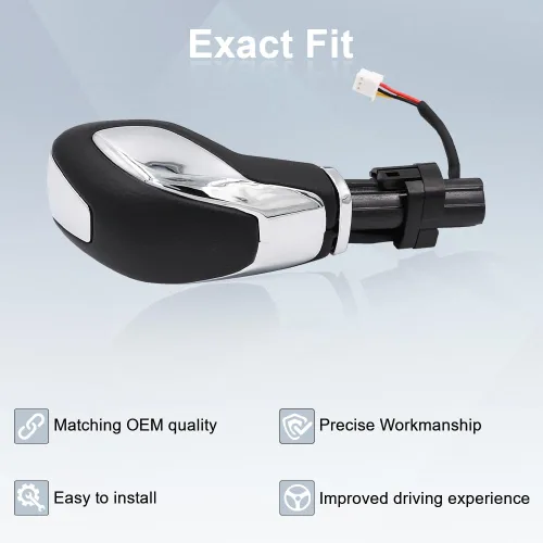 Vista 3 de JDMON Pomo de Palanca de Cambios Automática con Botón Compatible con Ford Escape Fusion 2013 2014 2015 2016 Transit 2015-2020 Palanca Selectora