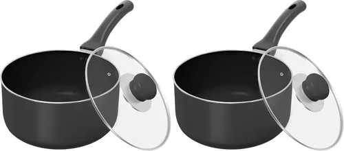 Vista 8 de Utopia Kitchen, olla antiadherente de 2 cuartos con tapa de cristal, multiusos, para el hogar, cocina o restaurante