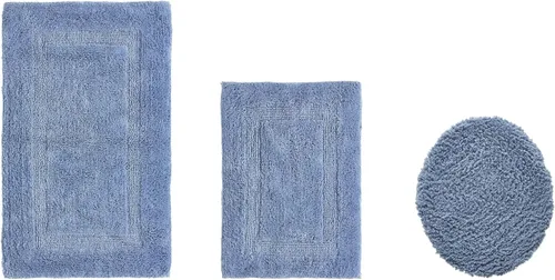 Vista 476 de Better Trends - Juego de 2 alfombras de baño 100% algodón, extra suaves, con borlas, de 17" x 24", alfombra de baño superabsorbente y reversible