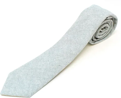 Vista 116 de Corbata delgada de algodón cambray para hombre, estilo desgastado texturizado - 2 1/2 pulgadas de ancho