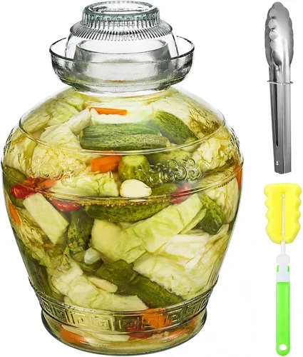 Vista 8 de Tarro de fermentación de vidrio de 1.5L/2.5L/4.5L, tarro de pepinillo sellado de gran capacidad, (B 2.5L/88oz)