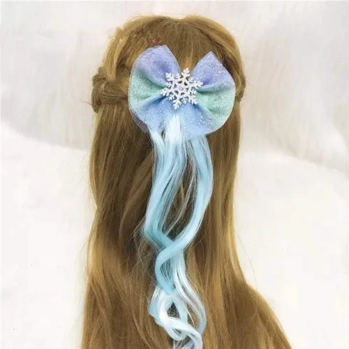 Vista 7 de Peluca de princesa trenzada con collar de tiara, guantes, disfraz de princesa, accesorios de cosplay para niños y niñas
